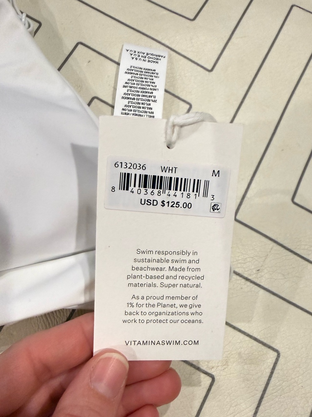 NWT Vitamin A White Swim Top - Picture 6 of 13